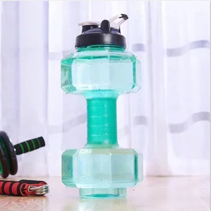 High-capacity dumbbell shape water bottle  sports using dumbbell cup