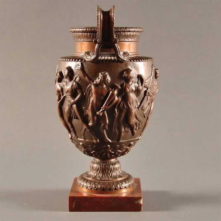 decoration two sitting cupids antique bronze flower vase for