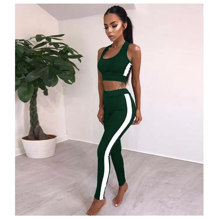 Fashion Wholesale Charming High Waist Sleeveless Two Piece Self ...