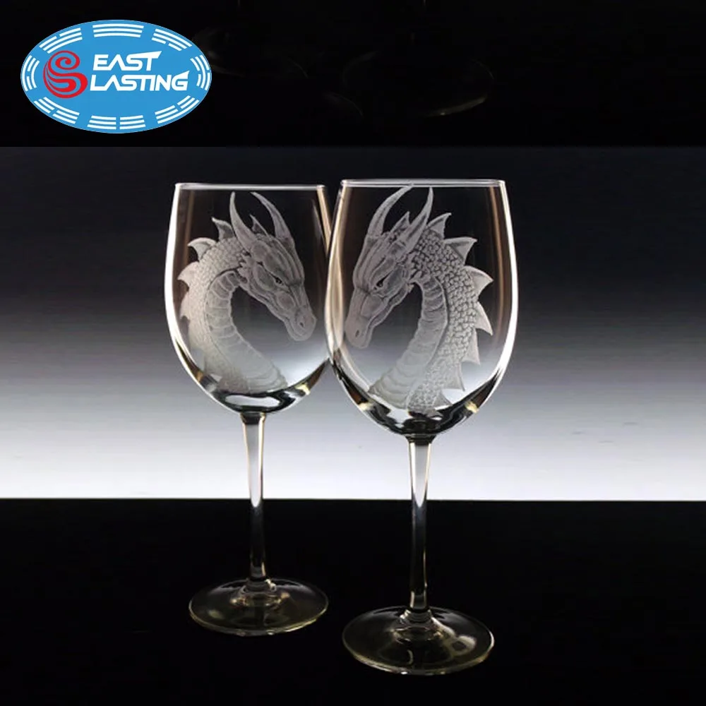 
16 oz Wedding glass set dragon custom engraved wine glassware set for home using and personalized gifts 