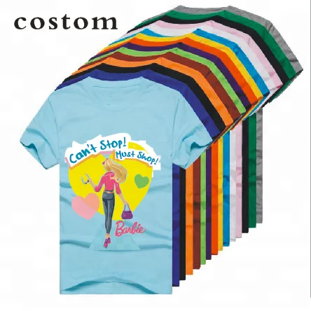 

China factory screen printing custom t shirt printing, Orange;black;gray;blue;green