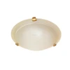 2 light flushmount ceiling light in 3 coffee finish clips with a 12" autumn sunset glass bowl