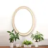 Bathroom mirror framed small shape oval modern design plastic wall mirror