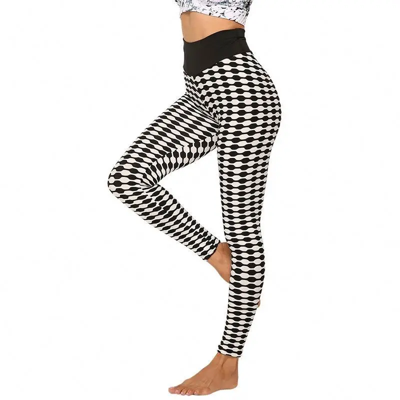 

Women Fashion Fitness Leggings Zebra Striped Pleated Yoga Pants, Purple, green, black and white, blue, rose