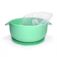 

Reusable mini microwave Silicon silicone feeding baby food cover suction bowl with lid for kids