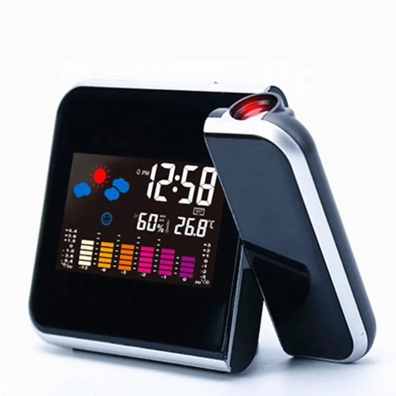 

KH-CL002 Moderno Reloj Despertador Digitales Con Proyector Digital Backlight Weather Forecast Alarm Clock with Time Projection, Any pantone color