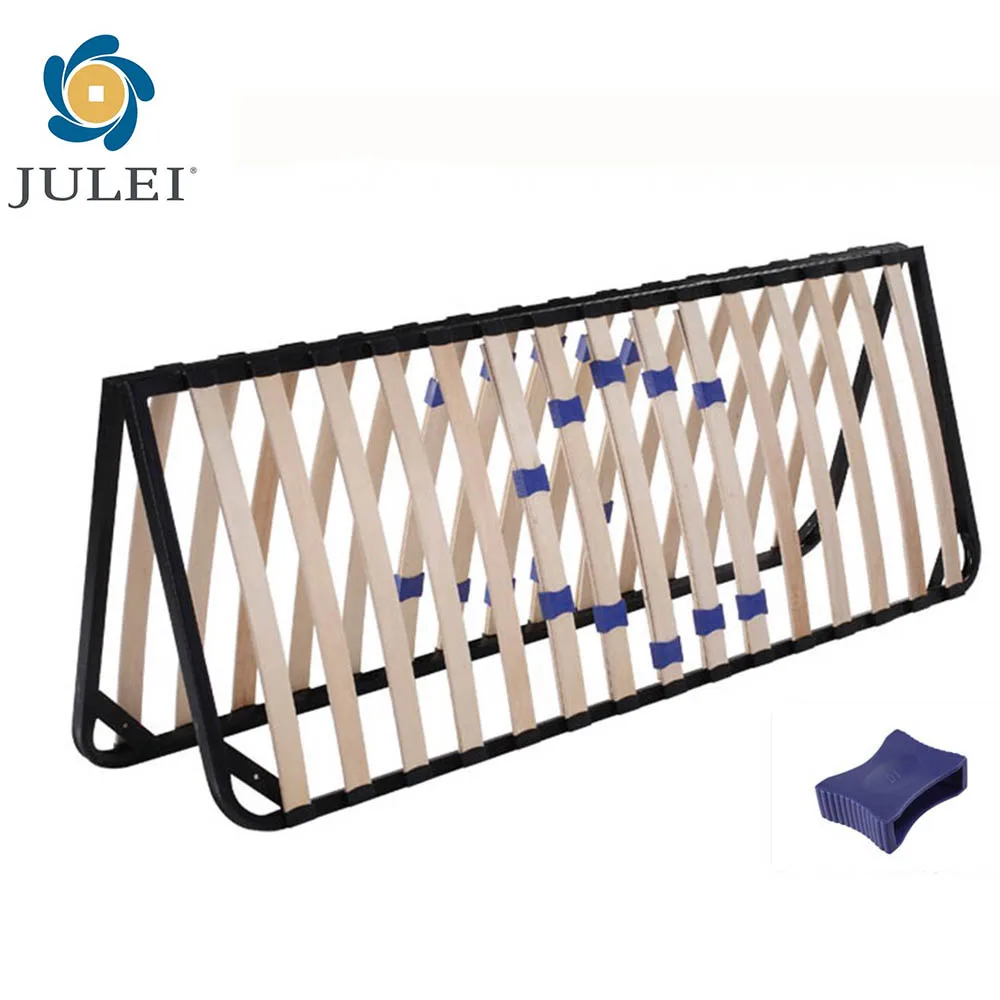 Space Saving Strengthen Wooden Slats Folding Metal Bed Frame Djps03
