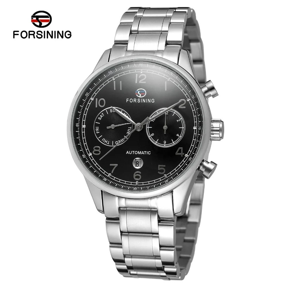 

Forsining Stainless Steel Band Bracelet Brand Your Own Watches Men Luxury Brand Automatic Mechanical Man Watches, N/a