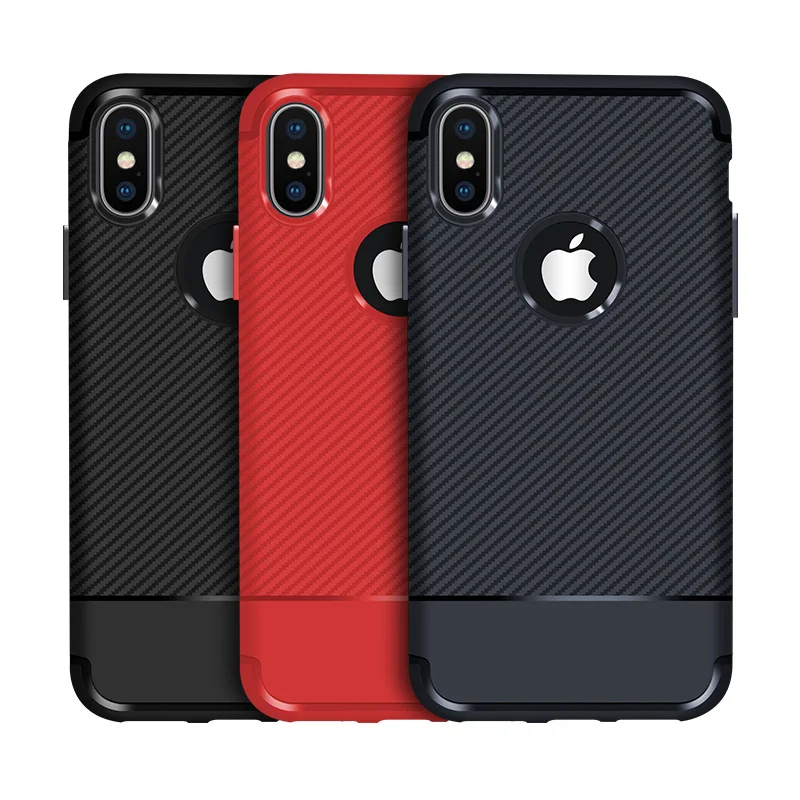 

Carbon Fiber Texture Design Light Shockproof Cover Slim Fit Shell Soft TPU Gel Bumper Case for iPhone Xs Max,for Iphone Xs Plus, As per picture