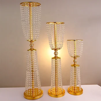 vases stand flower tall crystal gold centerpieces larger