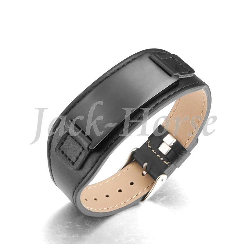 

Factory Supply superior quality flat genuine leather bracelet with fast delivery, Black and brown
