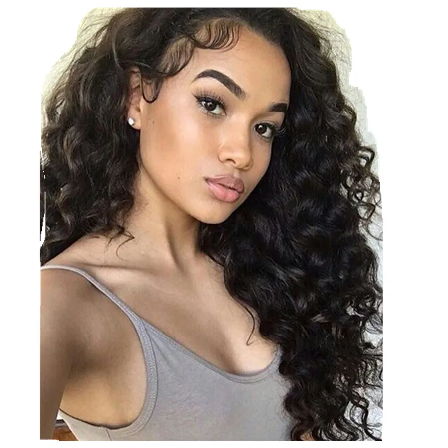 

DIVA pre plucked virgin hair transparent lace loose wave full lace wig human hair 250 density wig free ship