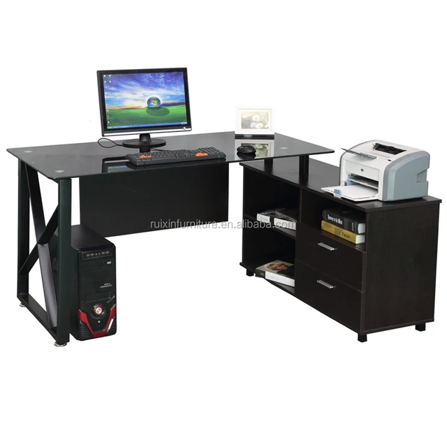 Glasstop L Shaped Office Executive Desk Rx D1041 Buy Office