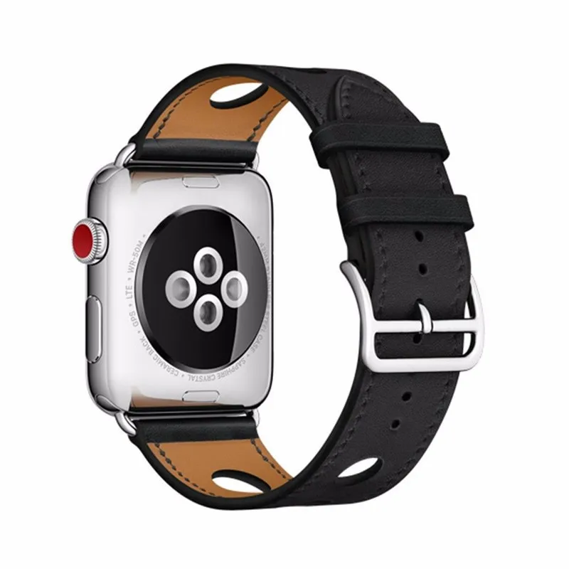 

Hot For Apple Watch Series 1 2 3 4 Genuine Leather Replacement Strap Band with Adapter