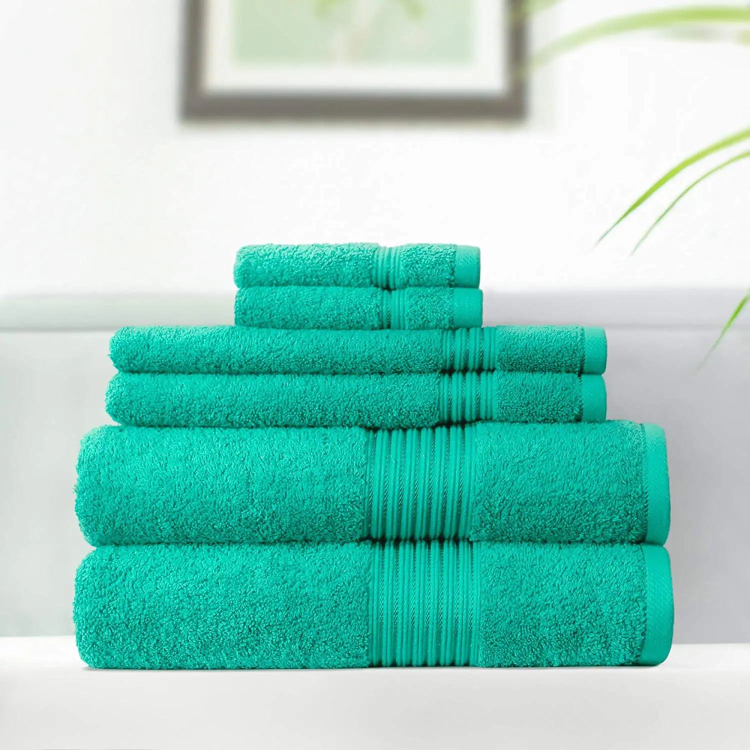 dark green bath towels