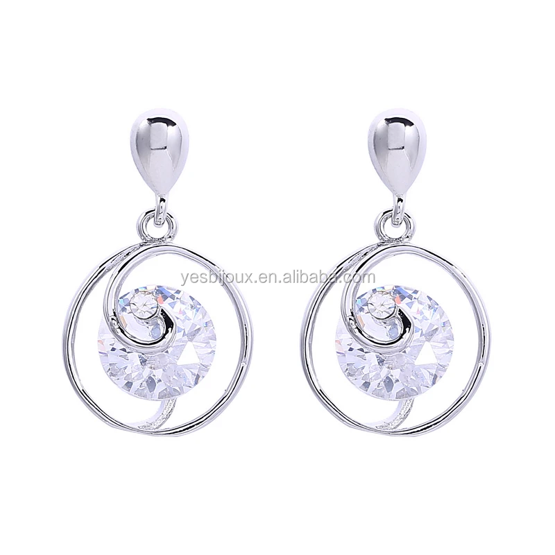 

new trend platinum zirconia CZ earring retail and wholesale free shipping