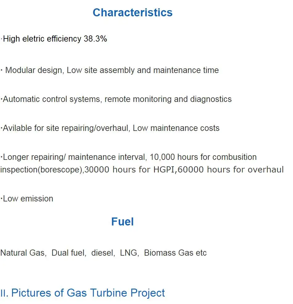 Manufacturer DQ100TQ Gas Turbine Set for GE Company spare parts of gas turbine