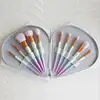 10pcs Mermaid Makeup Brush Set Fish Tail Foundation Blush Eye shadow Make up Brush Contour Blending Cosmetic Brushes Kit