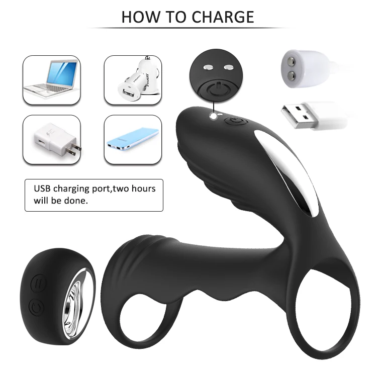 Best Selling Remote Control 12 Speed Sex Toys Men Penis Vibrating Cock Ring With Clitoral 5388