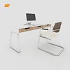 2019 Office furniture white CE certificate MFC nose edge fire proof table
