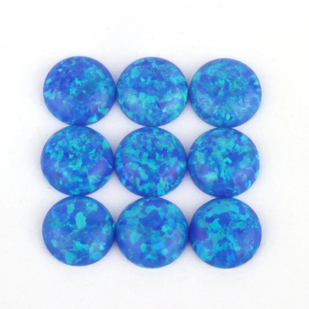 6mm Synthetic Opal/round Cabochon Blue Fire Opal Beads Buy Synthetic