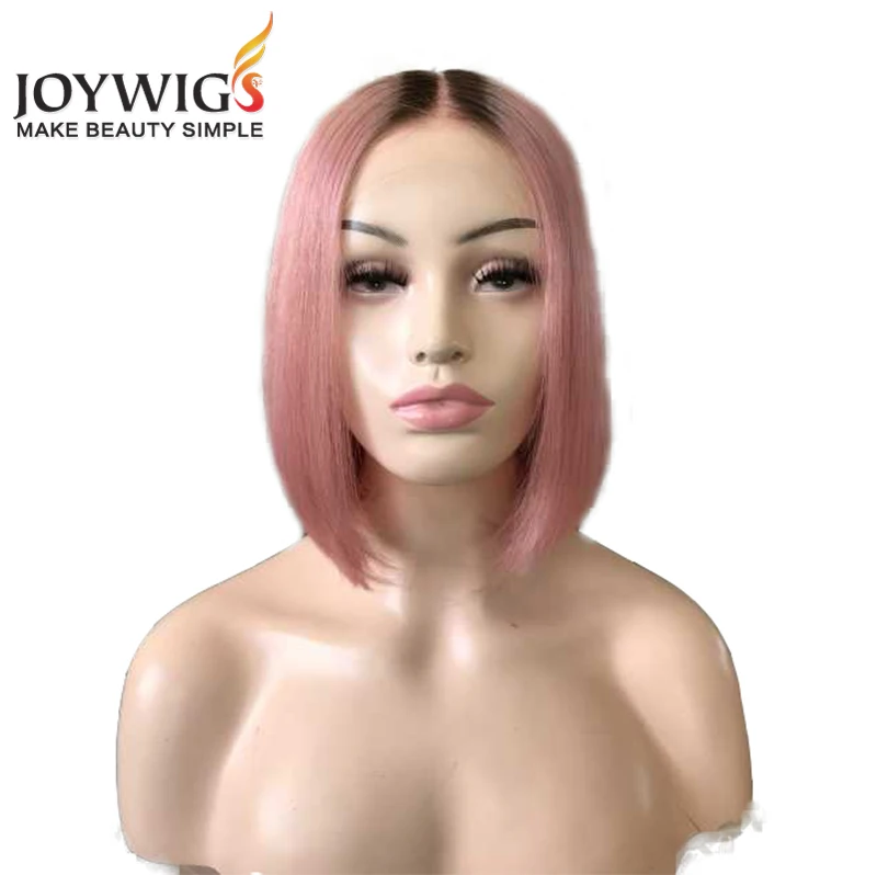 

Hot Selling Barbie Pink Lace Front Wig with Short Bob Style 8in Length 130% Density