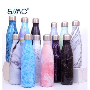 Image of Bimo Hot Sale Camping Hiking Water Bottle With Lid Portable Double Wall Insulated Stainless Steel Cola Shape Sports Water Bottle