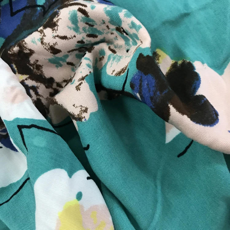 
Custom Design Plain Digital Havaiian Print 100 %Visocose Print Fabric Rayon 