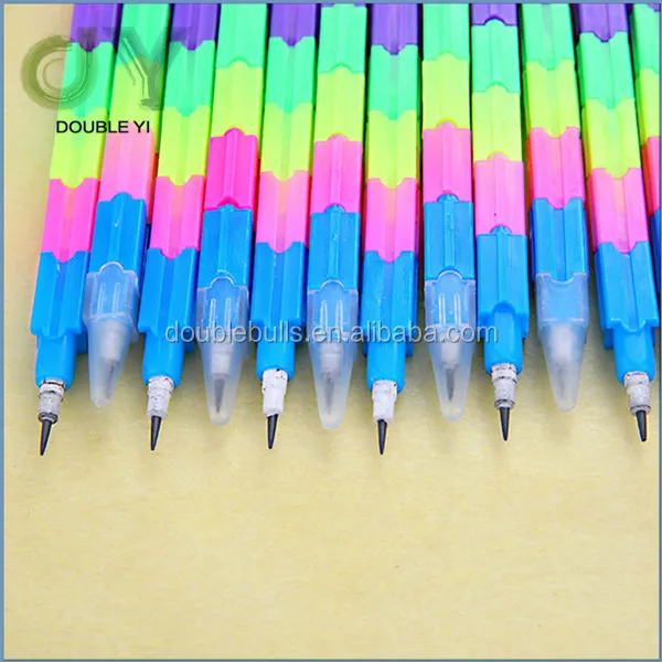 Wholesale Colorful Pencil Plastic Detachable Pencil Creative Combined