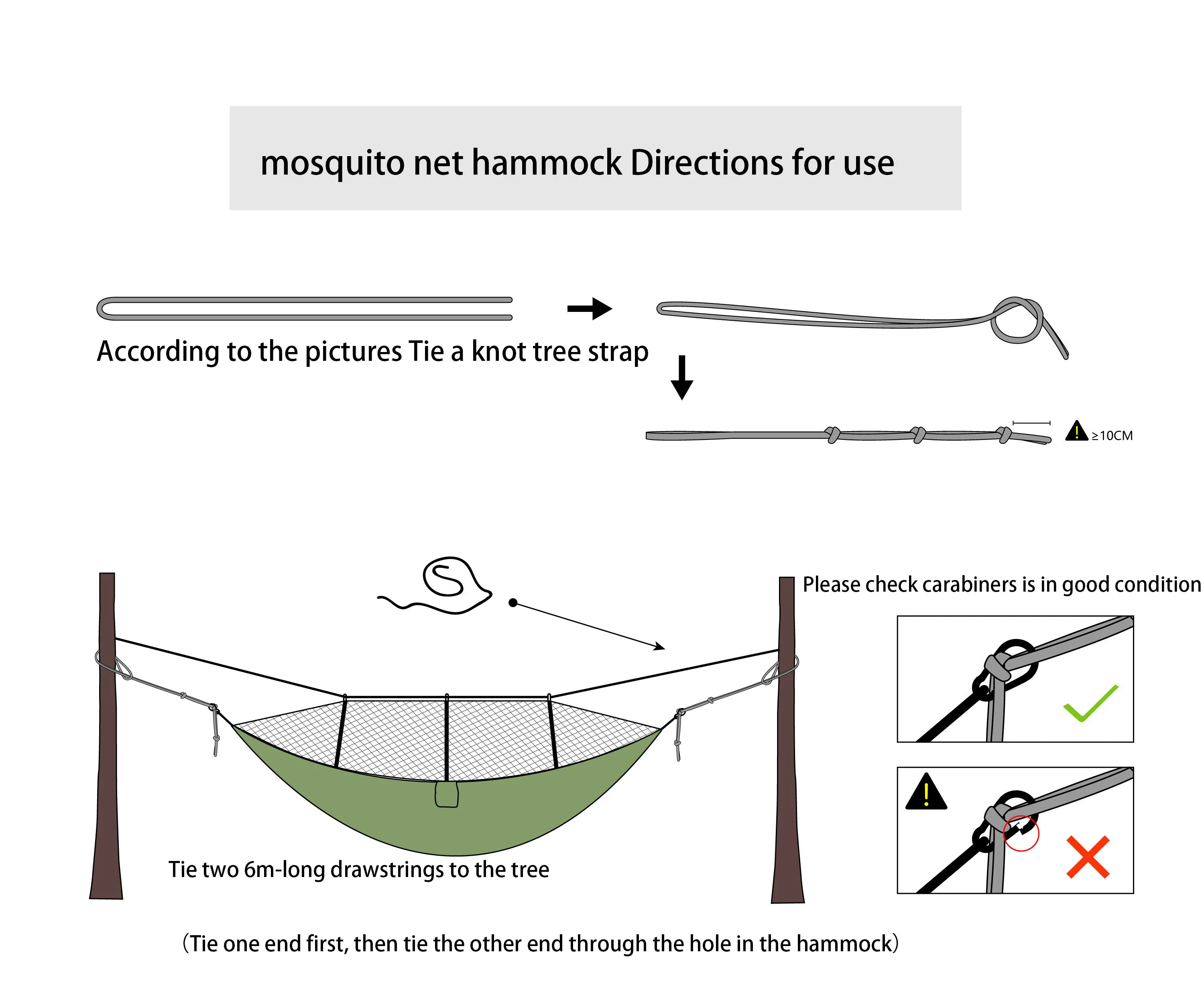 Portable new style Lightweight Parachute Travel Camping Hanging Mosquito Net  Hammock bed with Double tree Straps
