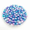 Wholesale 4mm 6mm 8mm 10mm Rainbow Mermaid Color Acrylic Round ABS Pearl Beads With Hole For Diy Jewelry Necklace Making