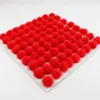 Full 4cm Size Red Handmade Jewelry Ring Making Use Mink Fur Ball Pompoms