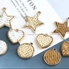 Korea straw heart star charms natural straw handmade charms accessories new cane straw charms jewelry accessories