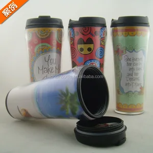Image of New double wall plastic strabucks coffee tumbler ,plastic termo cup, 450ml Double Wall Customized Plastic Tumblers with Paper