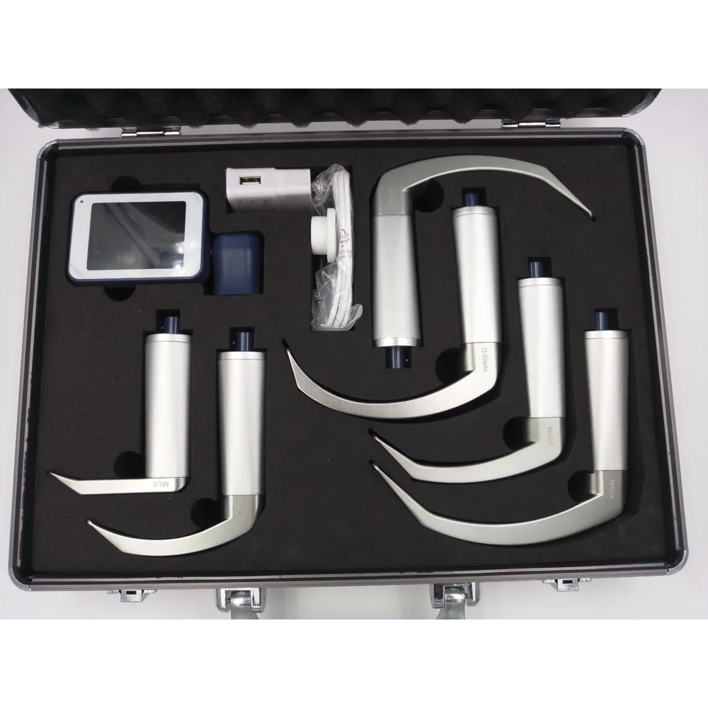 
Medical anesthesia reusable video laryngoscope with LCD display with Mac 3 adult blade 