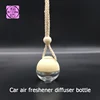 5ml round shaped car vent empty hanging car air freshener diffuser glass bottle with wooden cap and rope