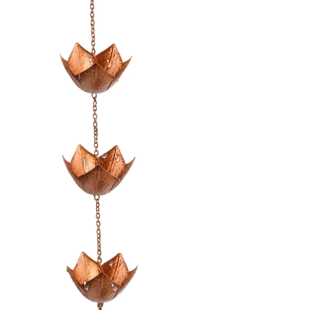 

Tulip Decorative Hanging Iron Rain Chain, Copper