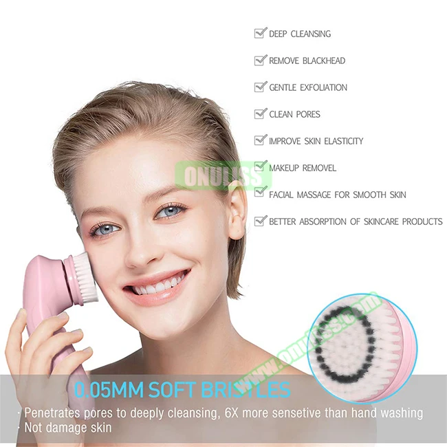 3 In 1 Electric Sonic Face Brush Face Cleansing Brush Silicone Facial
