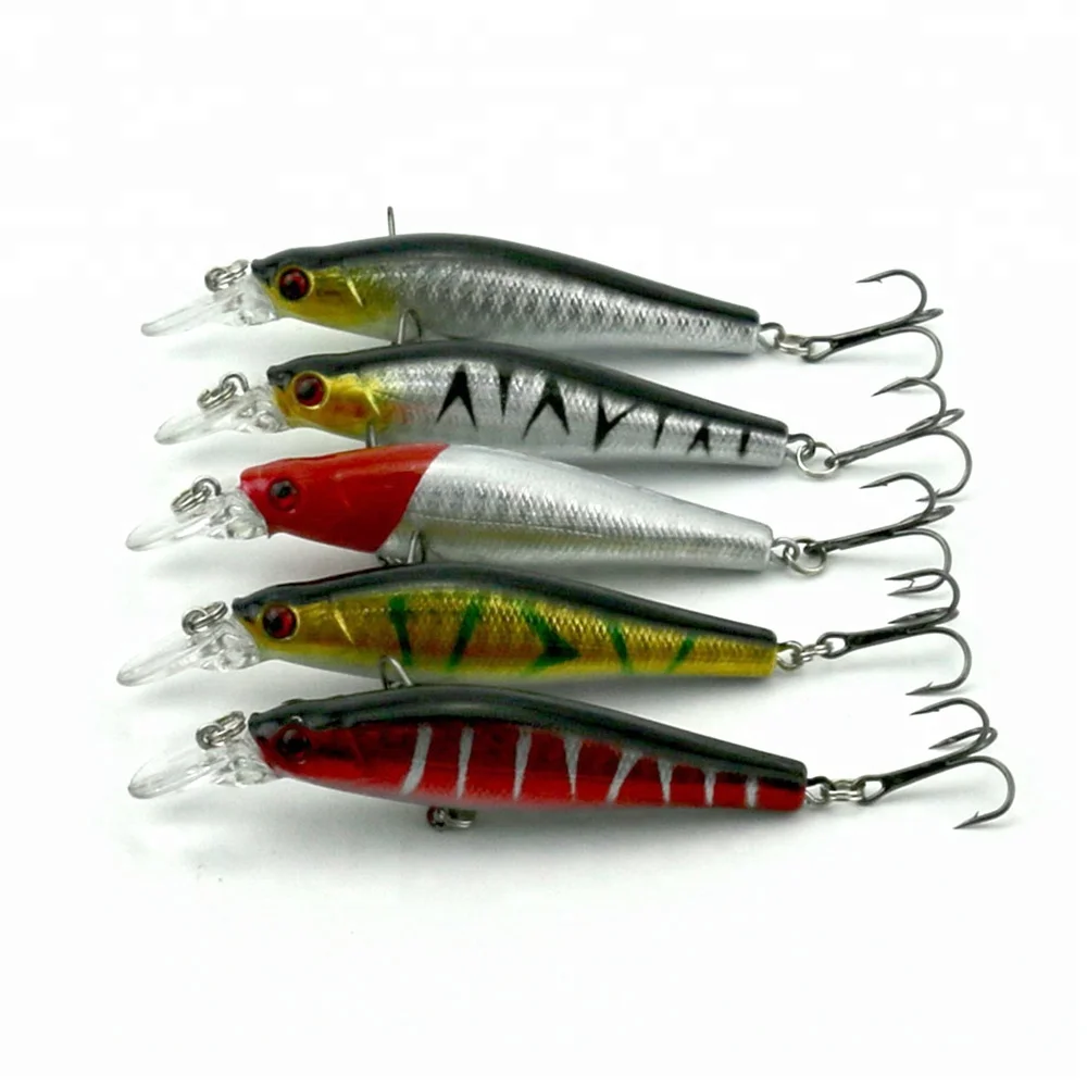 

Hengjia minnow fishing lure 8cm 8.5g hard plastic pesca for fishing, 5 colours available/unpainted/customized