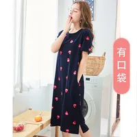 

ladies round neck short sleeve 100 pima cotton night gown girls sleeping dress pajamas women cute