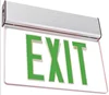 LED Recessed Edgelit Exit Sign with Battery Backup (Single Face) E-XEL Series | Green Letters