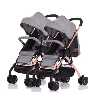 Image of 2 baby twin stroller detachable collapsible stroller outdoor activities light and safe multiple strollers
