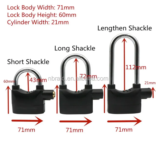 Aluminum Alloy Waterproof  High Security Siren Alarm Padlock