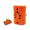 13A multi plug orange color travel adaptor