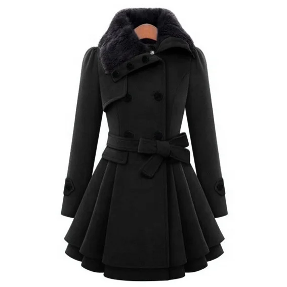 

Women's Fashion Trench Coats Keep Warm Coat Autumn Winter Outwear Jackets Plus Size S-4XL, Red;gray;black;blue;camel