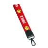 Hot sale gifts friends couples keychain wristlet custom logo name printing keychain