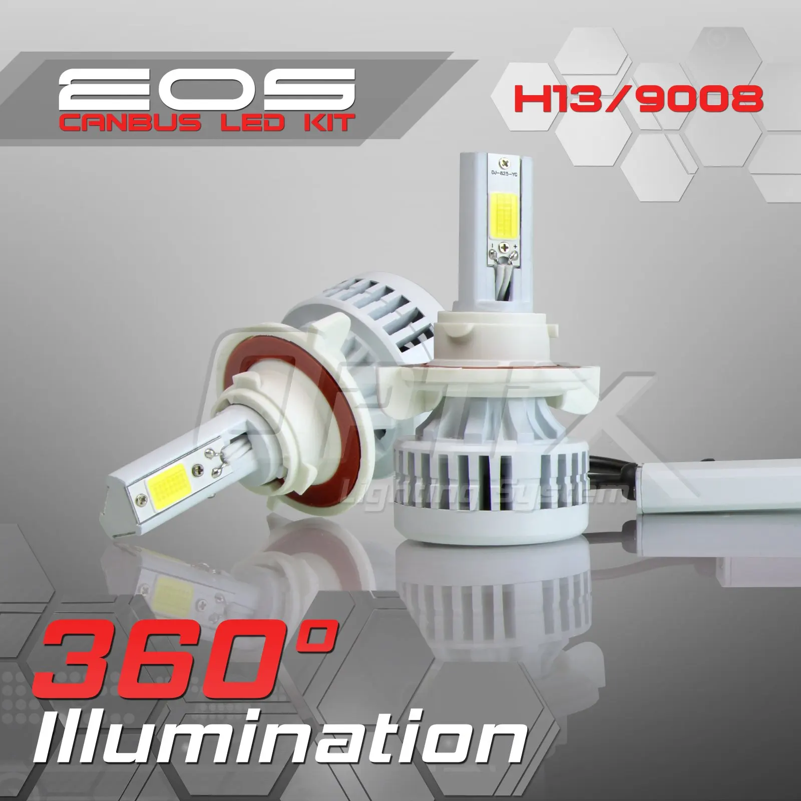 Optix 80W 8000LM LED Headlight Conversion Kit - H13 9008 Dual High/Low Beam Bulbs - 6000K 6K Diamond White - Premium Epistar COB Chip - Canbus Chip Error Free No Flicker Plug and Play Design