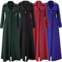 

Wholesale New korean style woolen women plus long coat ladies fashion long jacket