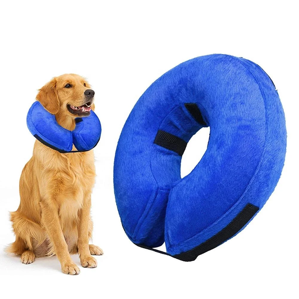 

Protective Soft Pet Recovery E-Collar Inflatable Dog Collar Neck for Dogs and Cats, Bule