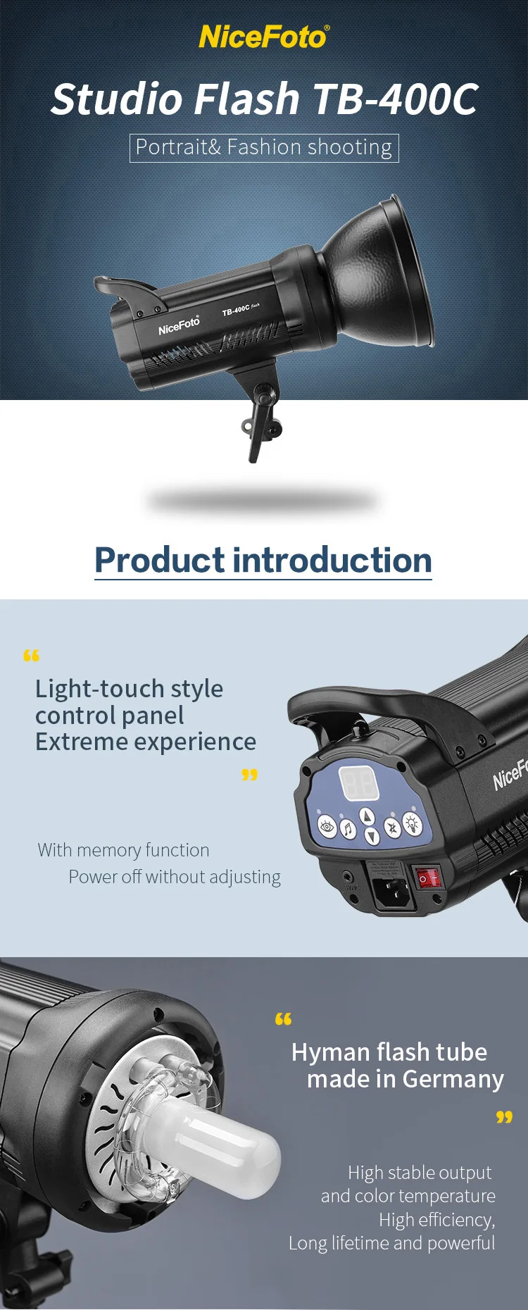 TB-600C NiceFoto Studio Equipment Studio Flash Lighting Strobe flash Camera photo  flash Photographic equipment